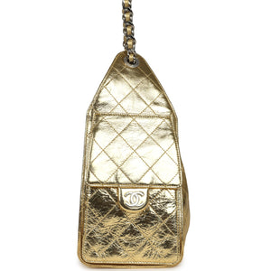 Chanel Small 25 Hobo Bag Gold Metallic Calfskin Silver Hardware