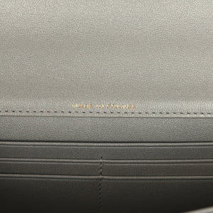 Chanel Long Top Handle Clutch with Chain Metallic Silver Caviar Gold Hardware