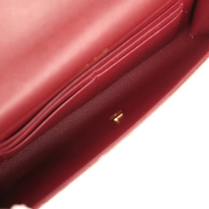 Chanel Long Top Handle Clutch with Chain Dark Burgundy Lizard Embossed Calfskin Gold Hardware