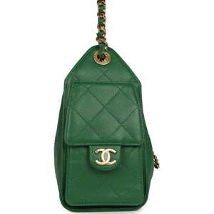 Chanel Mini 25 Hobo Bag Green Caviar Gold Hardware