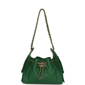 Chanel Mini 25 Hobo Bag Green Caviar Gold Hardware