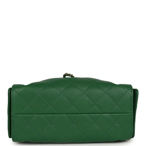 Chanel Mini 25 Hobo Bag Green Caviar Gold Hardware
