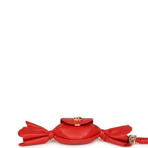 Chanel Mini Candy Bag Charm Red Lambskin Gold Hardware