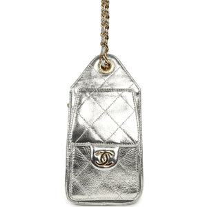 Chanel Mini 25 Hobo Bag Metallic Silver Caviar Gold Hardware