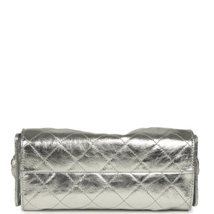 Chanel Mini 25 Hobo Bag Metallic Silver Caviar Gold Hardware
