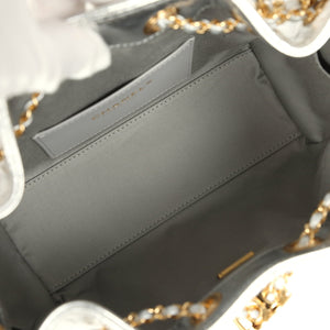 Chanel Mini 25 Hobo Bag Metallic Silver Caviar Gold Hardware