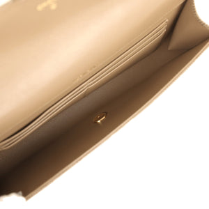 Chanel Long Top Handle Clutch with Chain Dark Khaki Lizard Embossed Calfskin Gold Hardware