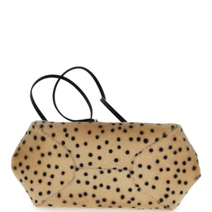 Chanel Cheetah Print Clutch with Leather Straps Light Beige Calf Hair, Black Leather Gold Hardware