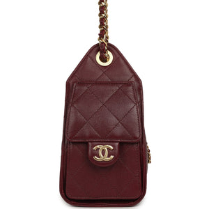 Chanel Mini 25 Hobo Bag Dark Burgundy Caviar Gold Hardware