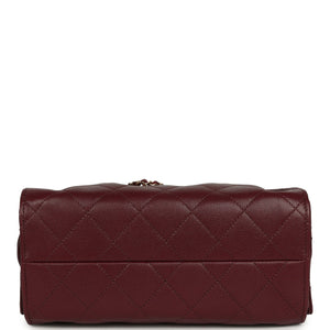 Chanel Mini 25 Hobo Bag Dark Burgundy Caviar Gold Hardware