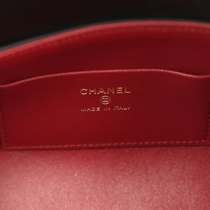 Chanel Barrel Clutch Bag with Chain Black Lambskin Gold Hardware