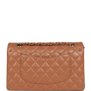 Chanel Medium Classic Double Flap Bag Brown Lambskin Light Gold Hardware