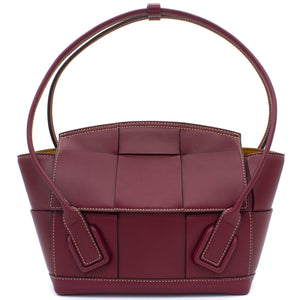 French Calfskin Small Intrecciato Arco 33 Bordeaux