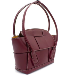 French Calfskin Small Intrecciato Arco 33 Bordeaux