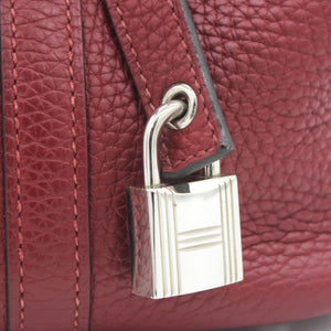 Wine Clemence Leather Picotin Lock 18 Bag