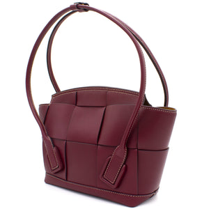 French Calfskin Small Intrecciato Arco 33 Bordeaux