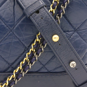Calfskin Quilted Small Gabrielle Hobo Blue