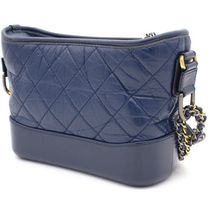 Calfskin Quilted Small Gabrielle Hobo Blue