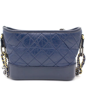 Calfskin Quilted Small Gabrielle Hobo Blue