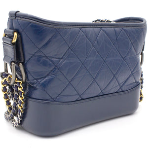 Calfskin Quilted Small Gabrielle Hobo Blue