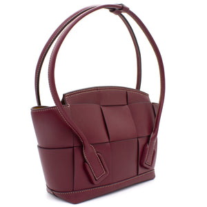 French Calfskin Small Intrecciato Arco 33 Bordeaux