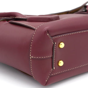 French Calfskin Small Intrecciato Arco 33 Bordeaux