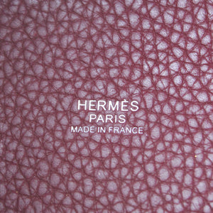 Wine Clemence Leather Picotin Lock 18 Bag