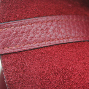 Wine Clemence Leather Picotin Lock 18 Bag