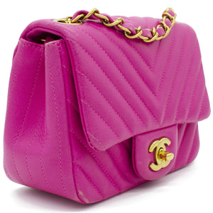 Chevron Mini Square Flap Bag