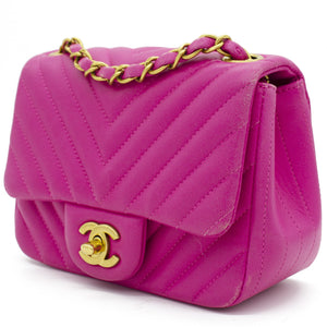 Chevron Mini Square Flap Bag