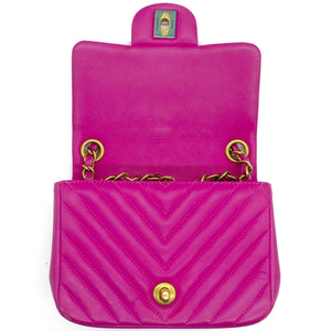 Chevron Mini Square Flap Bag