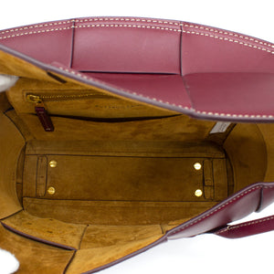 French Calfskin Small Intrecciato Arco 33 Bordeaux