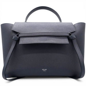 Grained Calfskin Belt Bag Navy Mini