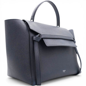 Grained Calfskin Belt Bag Navy Mini