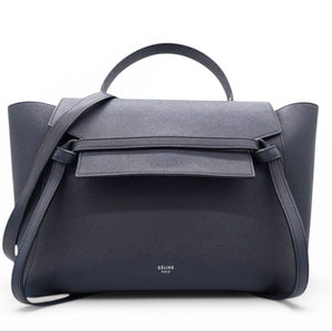 Grained Calfskin Belt Bag Navy Mini