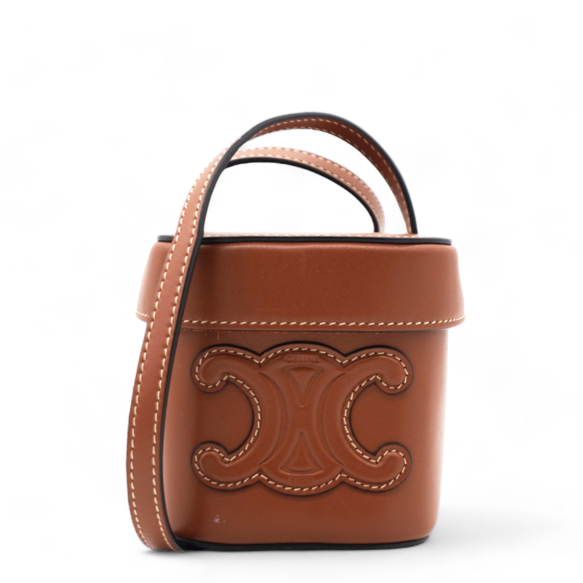 Smooth Calfskin Cuir Triomphe Box Tan