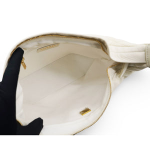 Calfskin Quilted Daily Hobo White