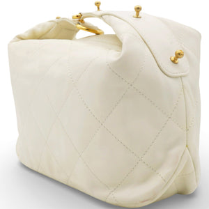 Calfskin Quilted Daily Hobo White