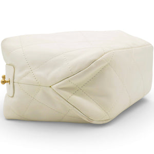Calfskin Quilted Daily Hobo White