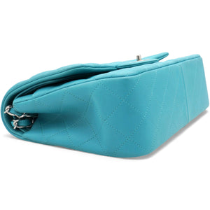 Jumbo Classic Lambskin Double Flap Blue