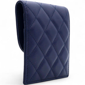 Navy Lambskin Quilted Flap Front Pocket Phone Holder Bag