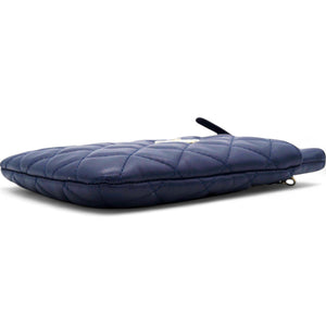 Navy Lambskin Quilted Flap Front Pocket Phone Holder Bag