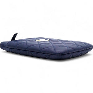Navy Lambskin Quilted Flap Front Pocket Phone Holder Bag