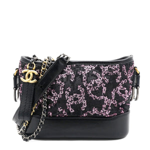 Sequin Small Gabrielle Hobo Black/Gold