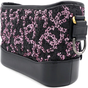 Sequin Small Gabrielle Hobo Black/Gold