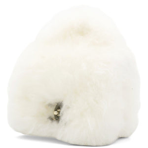White Long Fluffy Mohair Fur Clutch Bag Classic Double C Turn Lock Luxury Evening Handbag