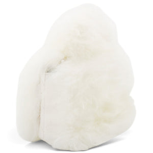 White Long Fluffy Mohair Fur Clutch Bag Classic Double C Turn Lock Luxury Evening Handbag