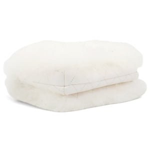 White Long Fluffy Mohair Fur Clutch Bag Classic Double C Turn Lock Luxury Evening Handbag