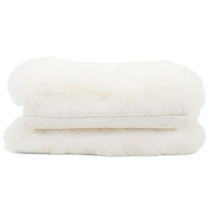 White Long Fluffy Mohair Fur Clutch Bag Classic Double C Turn Lock Luxury Evening Handbag