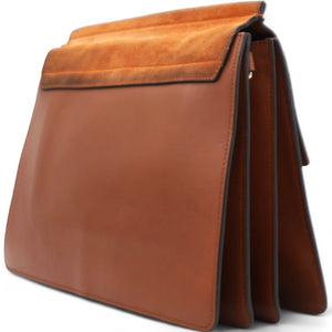 Suede Calfskin Medium Faye Shoulder Bag Tobacco